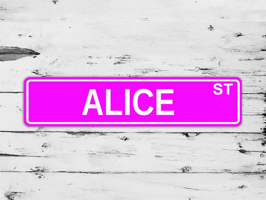 Alice Street Sign Personalized Custom Name Gift