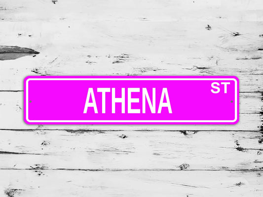 Athena Street Sign Personalized Custom Name Gift