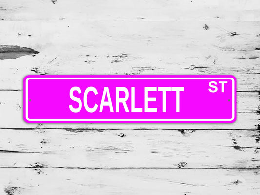 Scarlett Street Sign Personalized Custom Name Gift