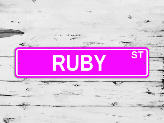 Ruby Street Sign Personalized Custom Name Gift