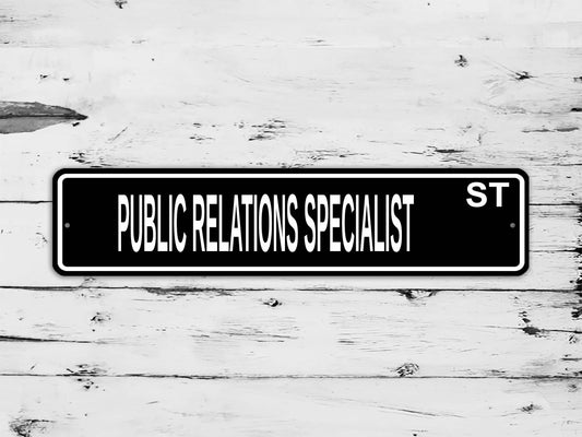 Public Relations Specialist Street Sign