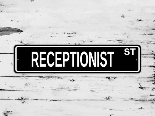 Receptionist Street Sign