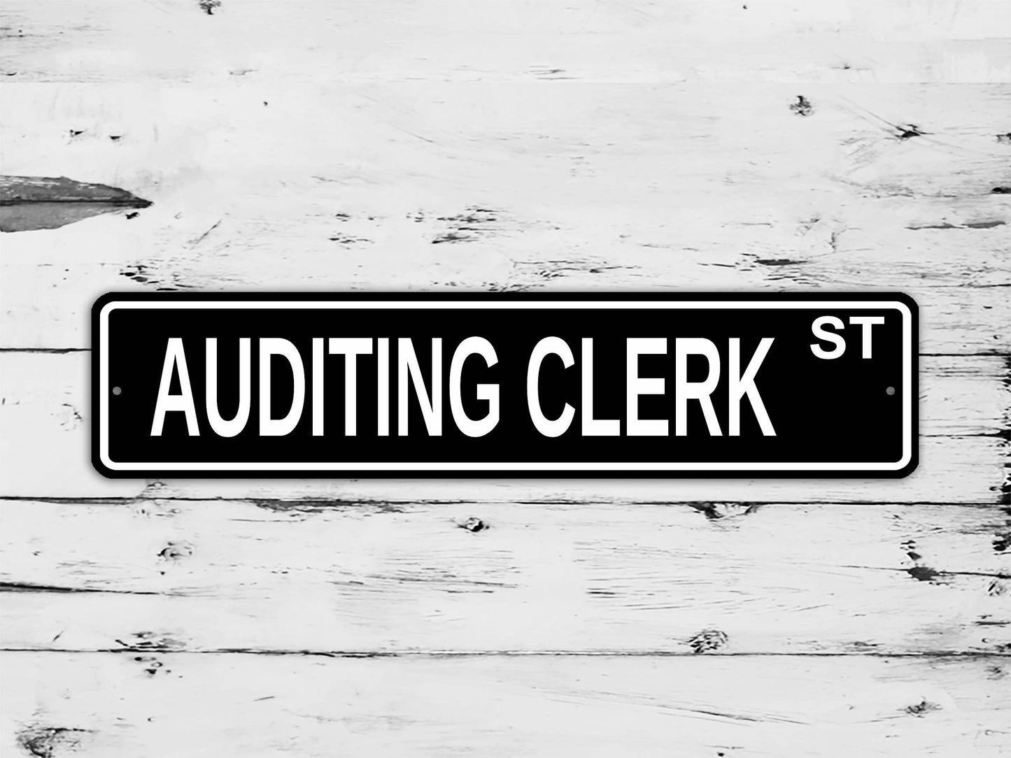 Auditing Clerk Street Sign