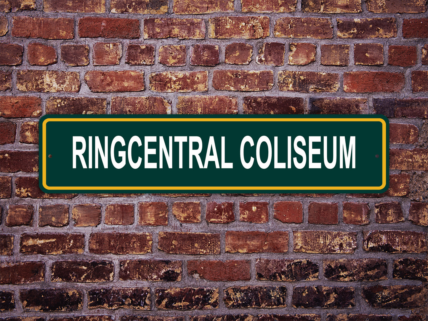 RingCentral Coliseum Street Sign Oakland Athletics Baseball Road