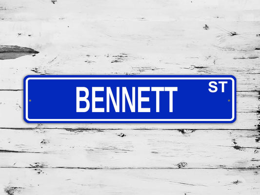 Bennett Street Sign Personalized Custom Name Gift