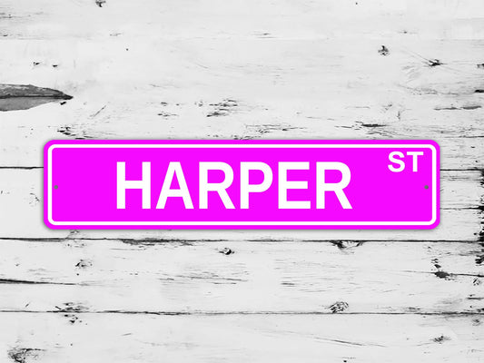 Harper Street Sign Personalized Custom Name Gift