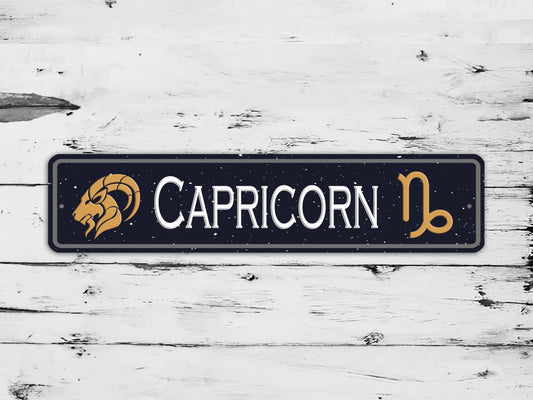 Capricorn Zodiac Metal Sign The Goat Astrology Aluminum Street Sign
