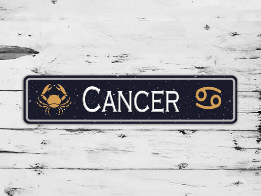 Cancer Zodiac Metal Sign The Crab Astrology Aluminum Street Sign