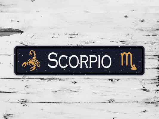 Scorpio Zodiac Metal Sign The Scorpion Astrology Aluminum Street Sign