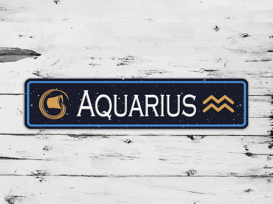 Aquarius Zodiac Metal Sign The Water Bearer Astrology Aluminum Street Sign