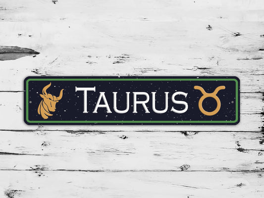 Taurus Zodiac Metal Sign The Bull Astrology Aluminum Street Sign