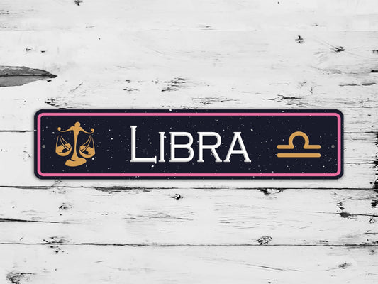 Libra Zodiac Metal Sign The Scales Astrology Aluminum Street Sign