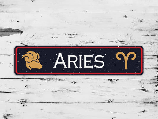 Aries Zodiac Metal Sign The Ram Astrology Aluminum Street Sign