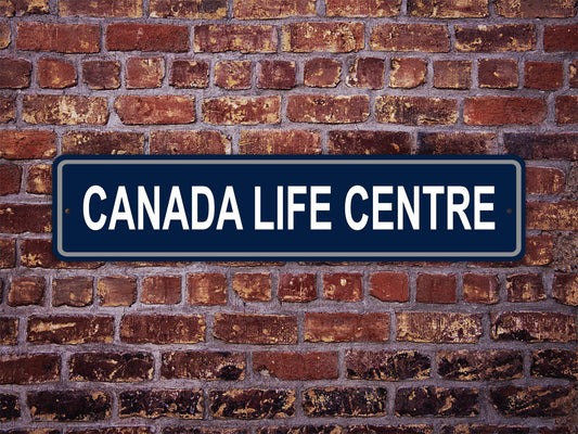 Canada Life Centre Street Sign Winnipeg Jets Hockey