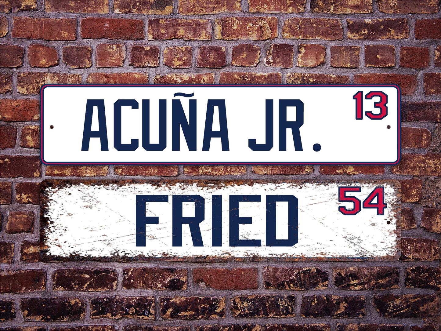 All Atlanta Braves Players Metal Street Sign Custom Personalized Acuna Fried