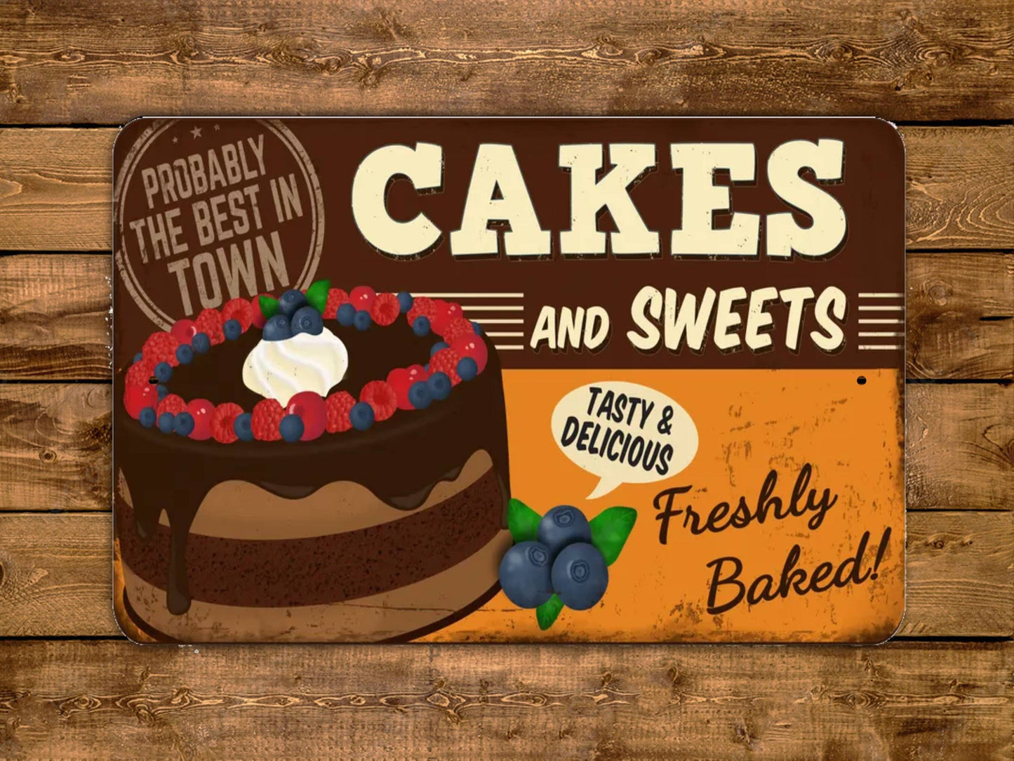 Cakes And Sweets Sign Vintage Style