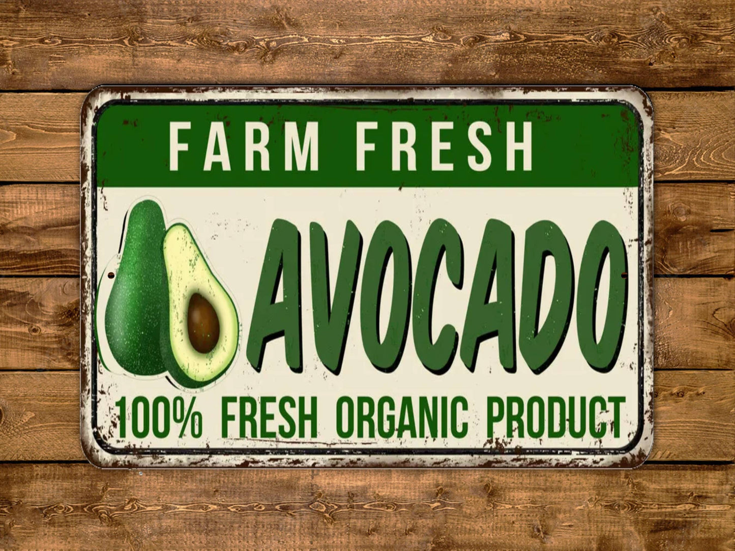 Farm Fresh Avocado Sign Vintage Style