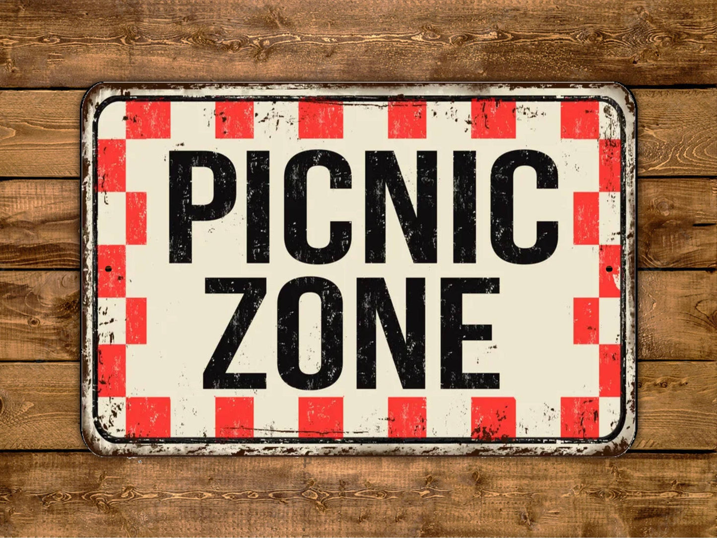 Picnic Zone Sign Vintage Style