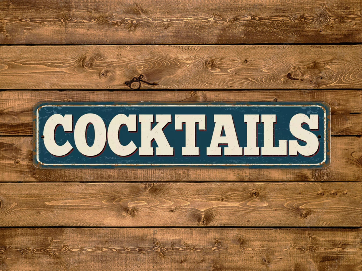 Cocktails Street Sign Vintage Style