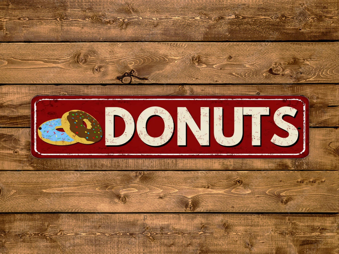 Donuts Street Sign Vintage Style