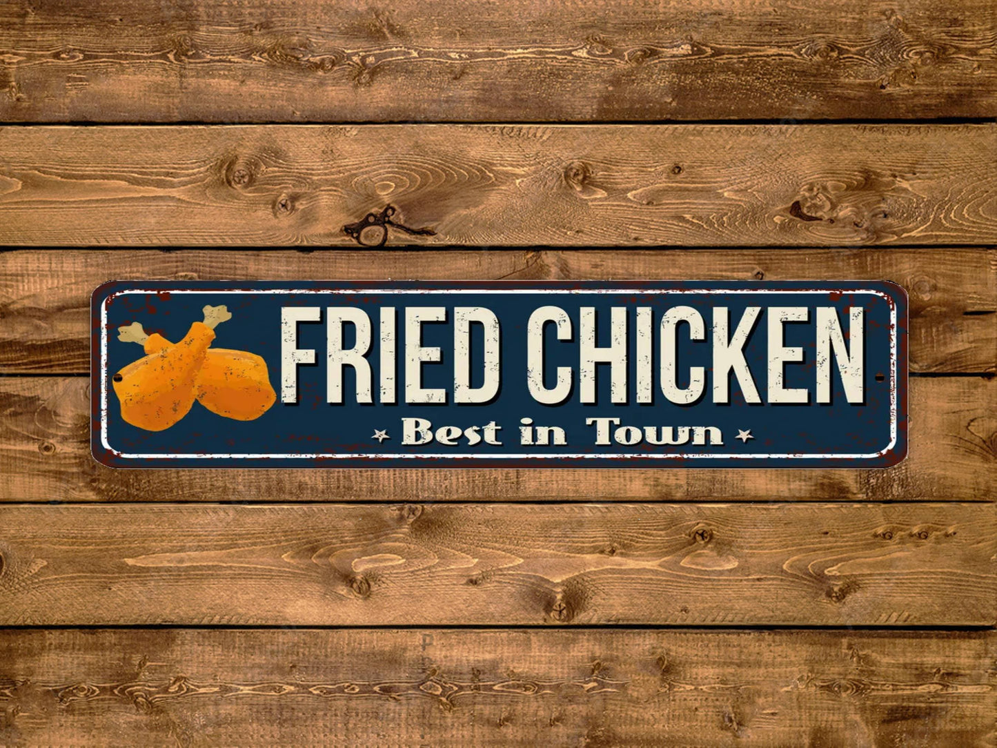 Fried Chicken Street Sign Vintage Style