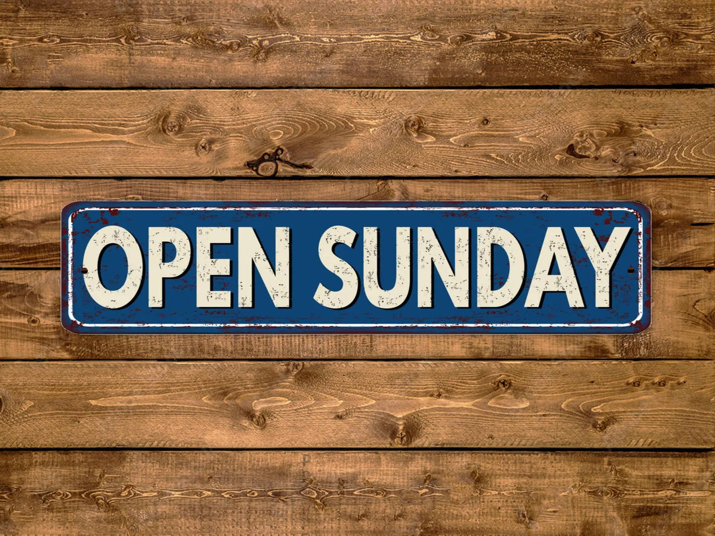 Open Sunday Street Sign Vintage Style