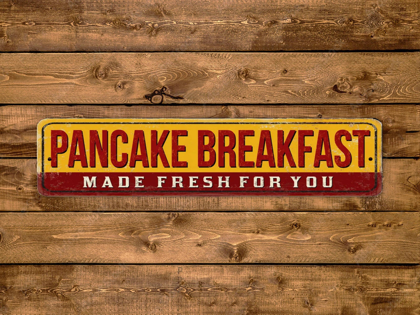 Pancake Breakfast Street Sign Made Fresh For You Vintage Style