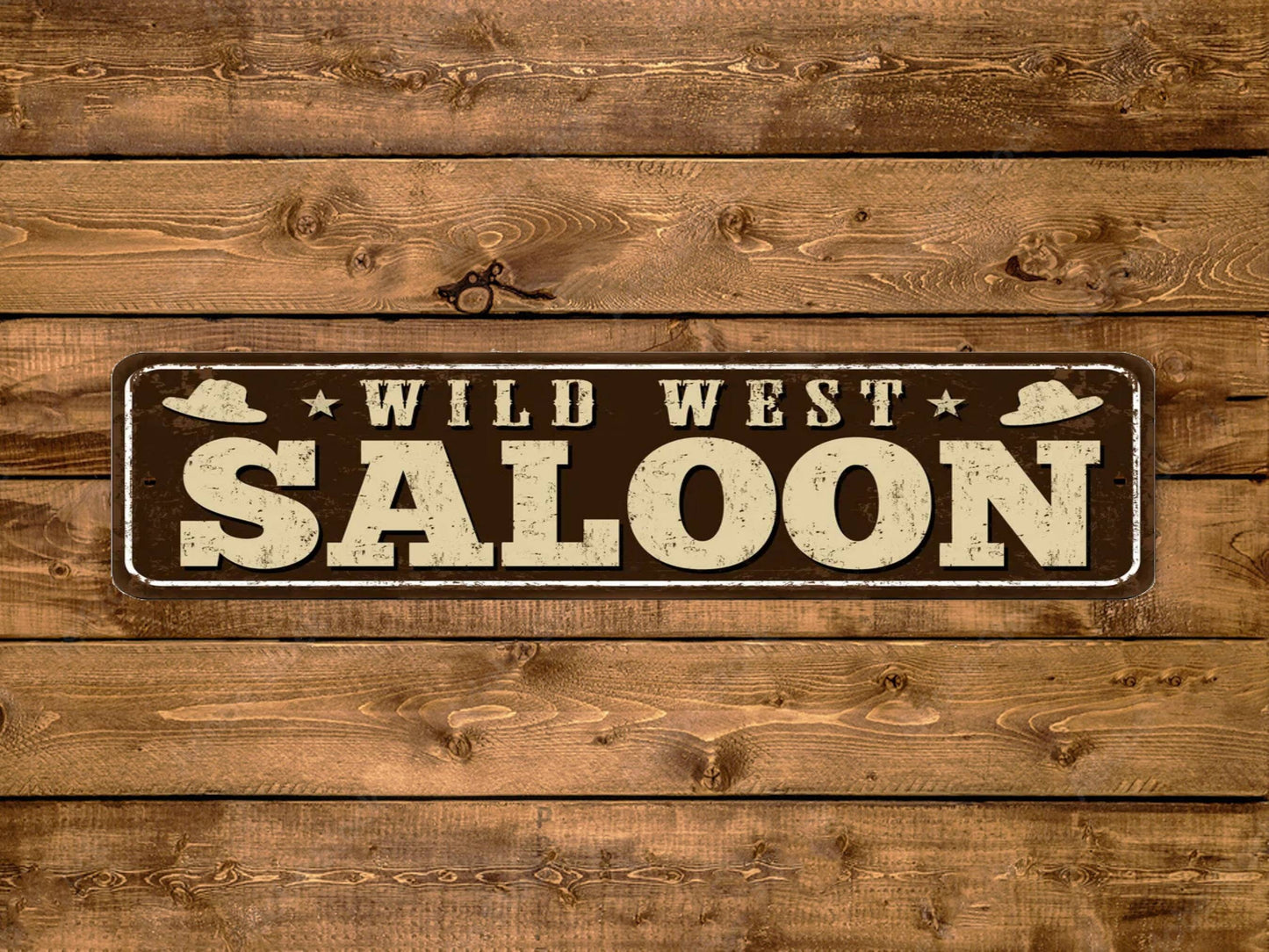 Wild West Saloon Street Sign Country Bar Pub Vintage Style