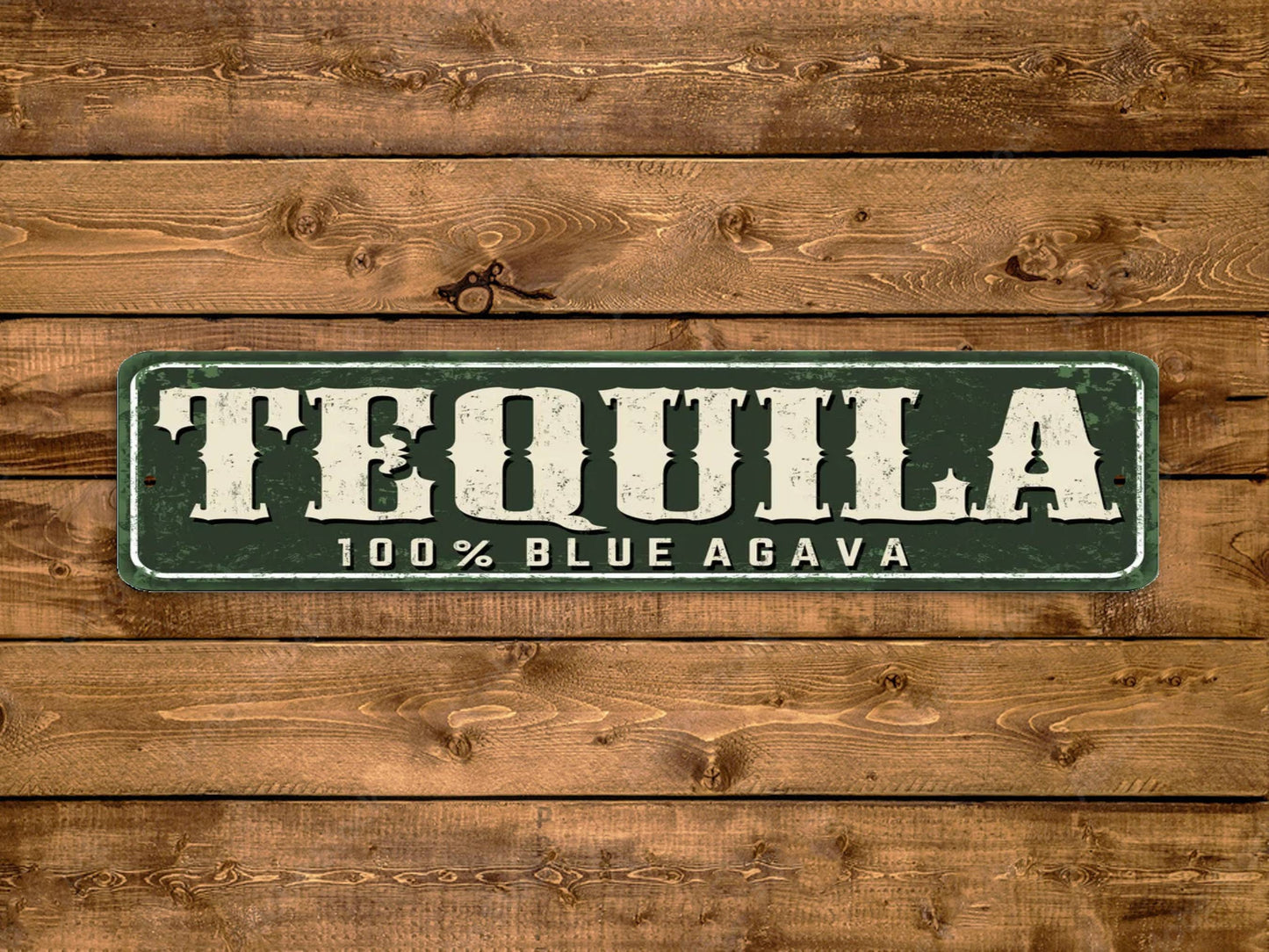 Tequila Street Sign Blue Agave Bar Cocktail Vintage Style