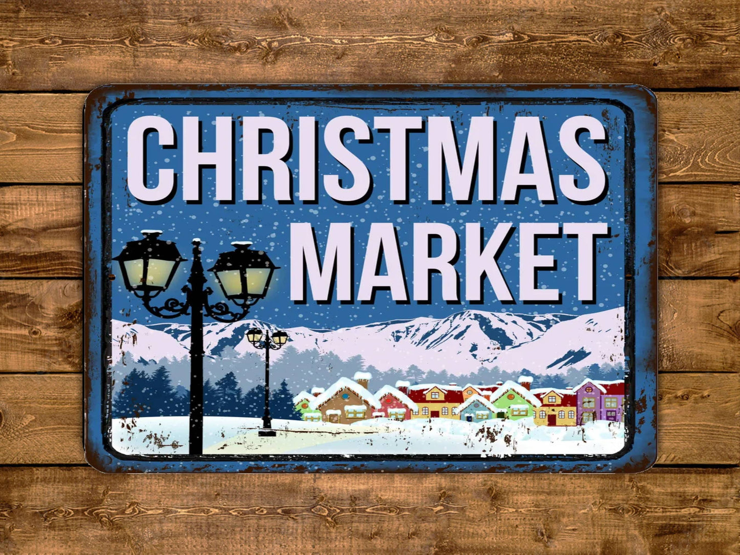 Christmas Market Sign Vintage Style