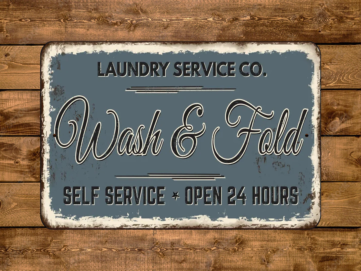 Laundry Service Wash and Fold sign Vintage Style