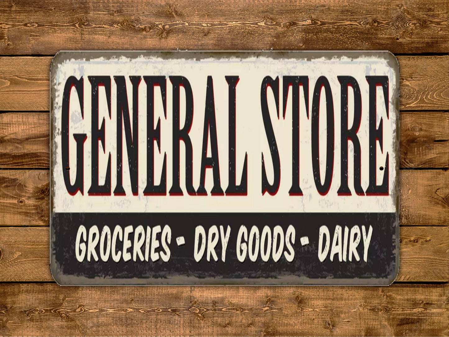 General Store Sign Groceries Dry Good Dairy Vintage Style