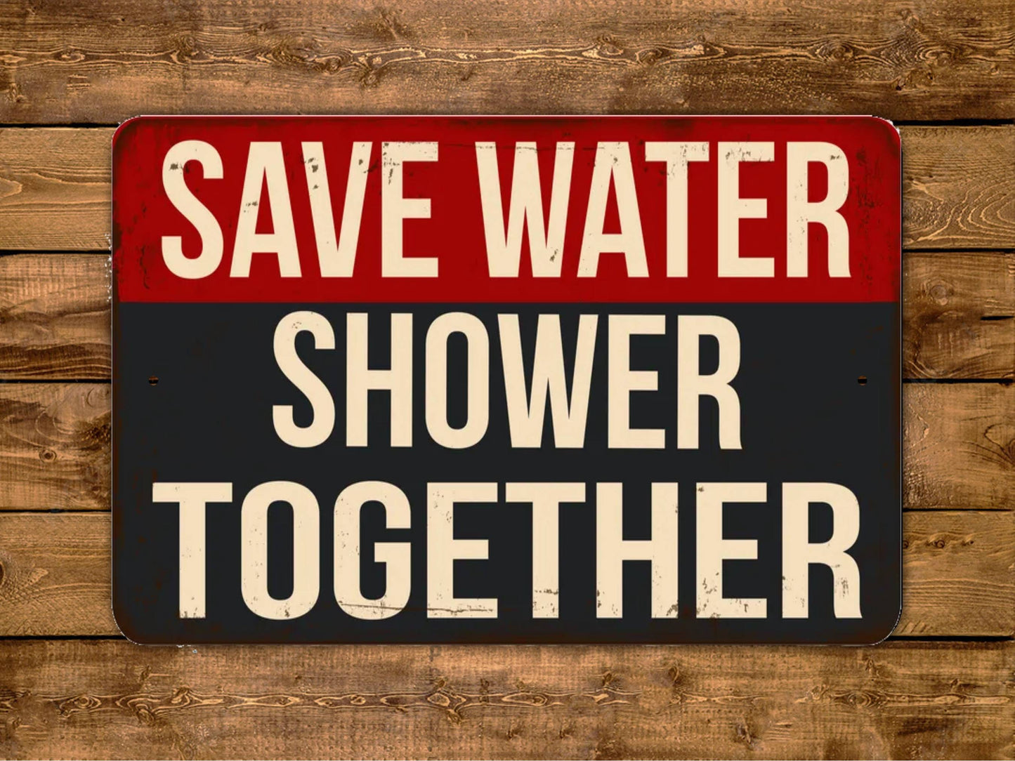 Save Water Shower Together Sign Vintage Style