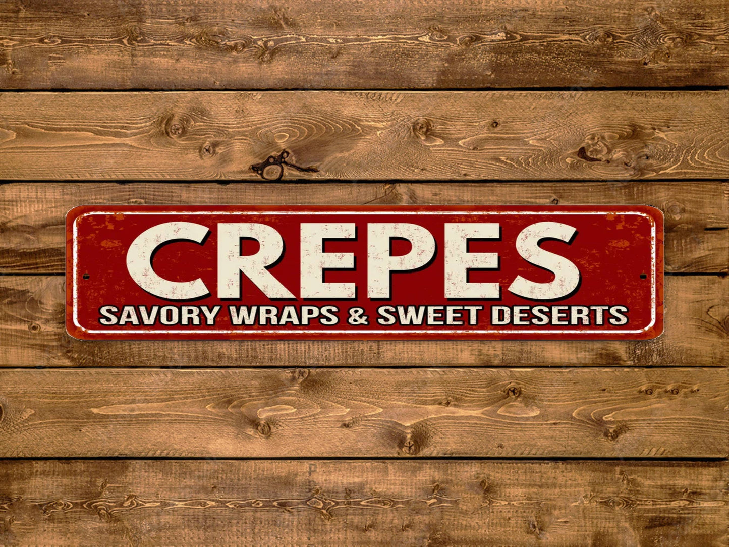 Crepes Street Sign Sweet And Savory Vintage Style