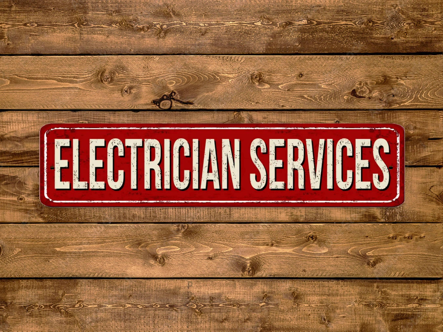 Electrician Services Street Sign Vintage Style