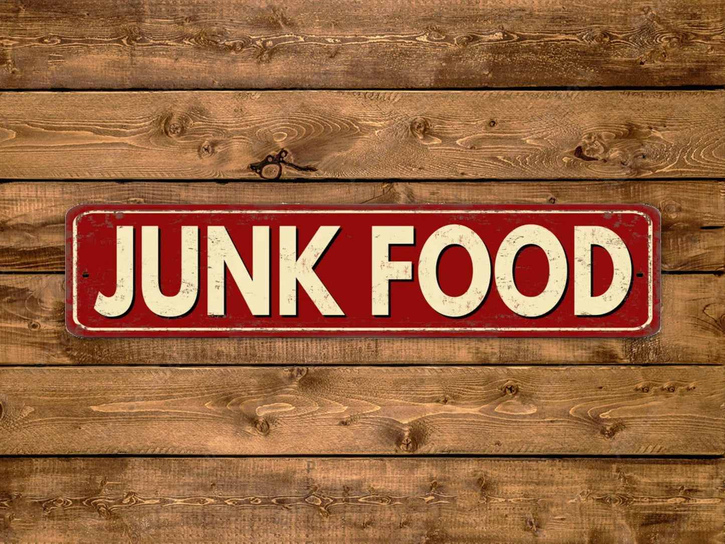 Junk Food Street Sign Vintage Style