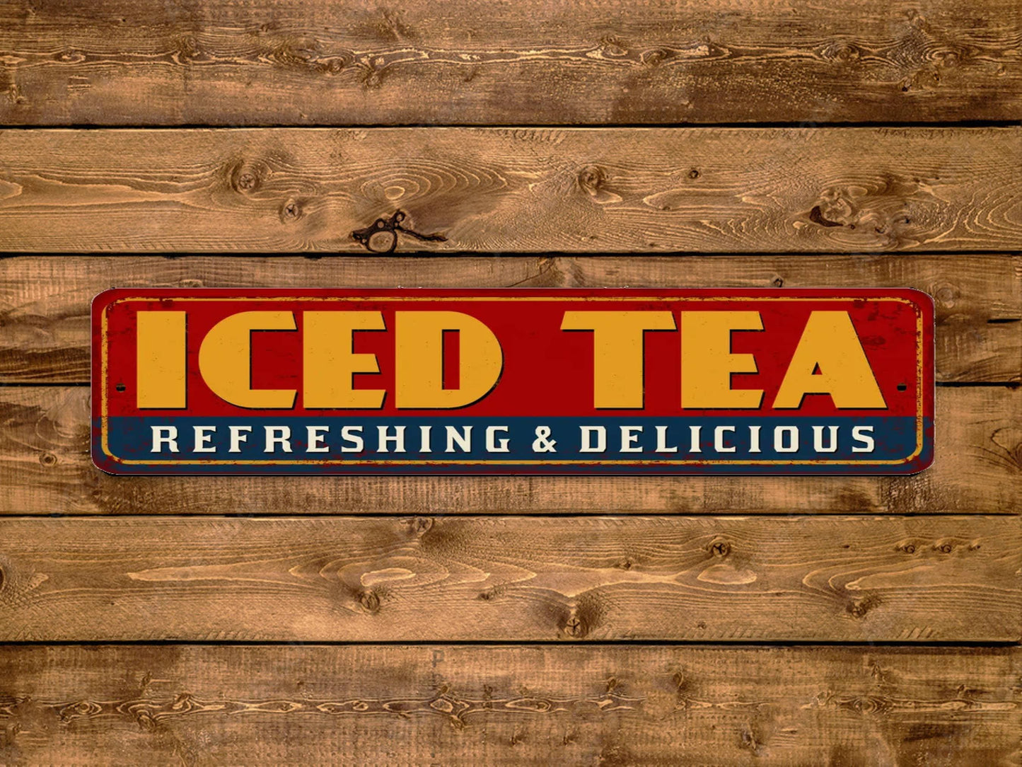 Iced Tea Street Sign Refreshing And Delicious Vintage Style