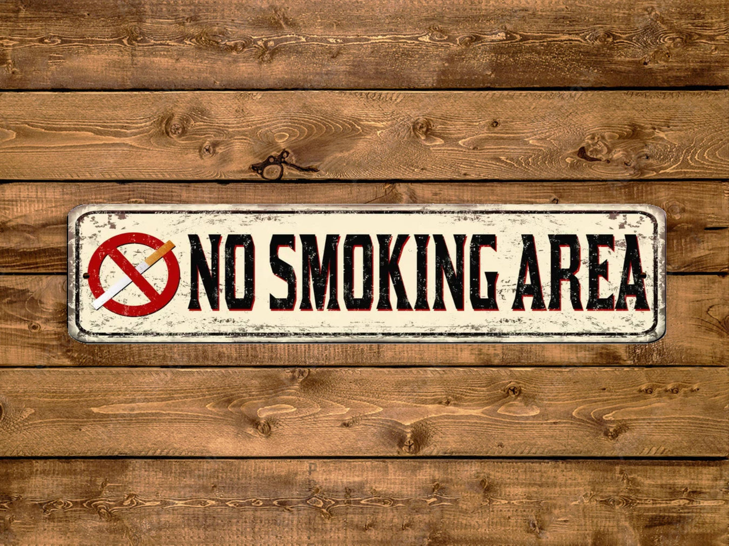 No Smoking Area Street Sign Vintage Style