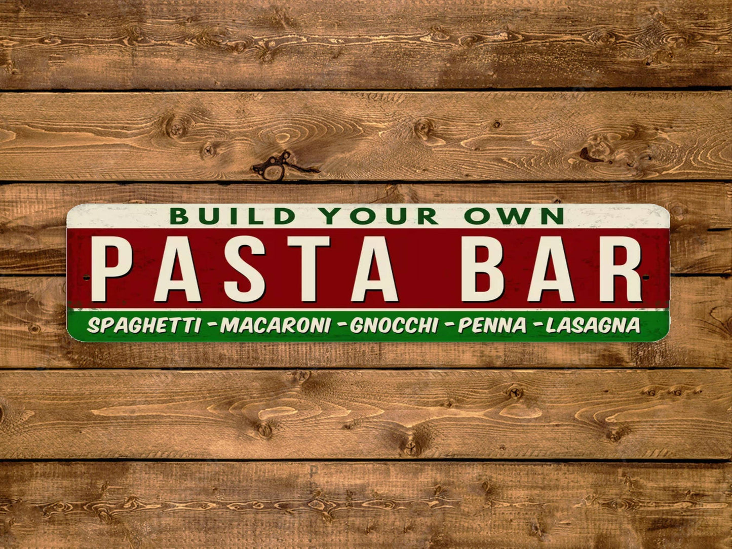 Pasta Bar Street Sign Build Your Own Spaghetti  Vintage Style