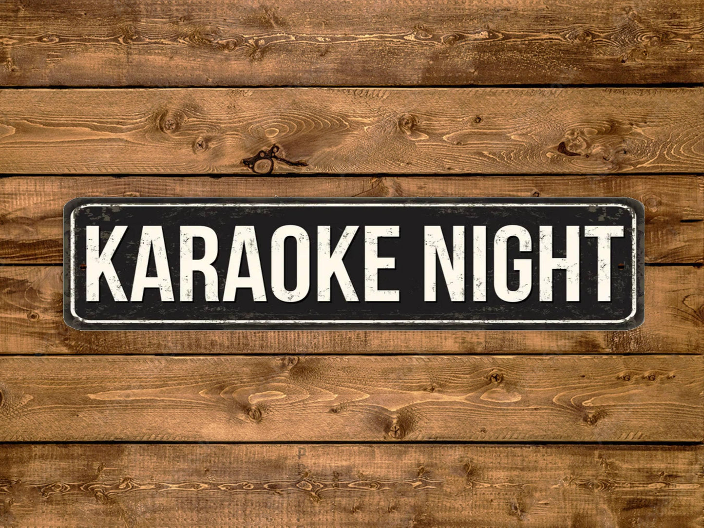 Karaoke Night Street Sign Singing Vintage Style