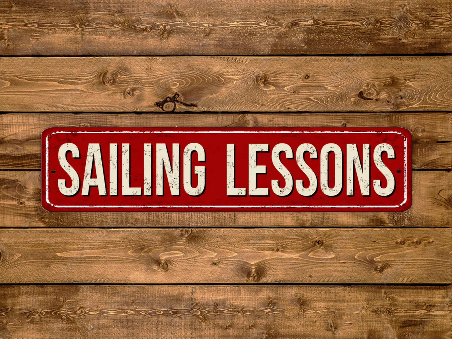 Sailing Lessons Street Sign Vintage Style