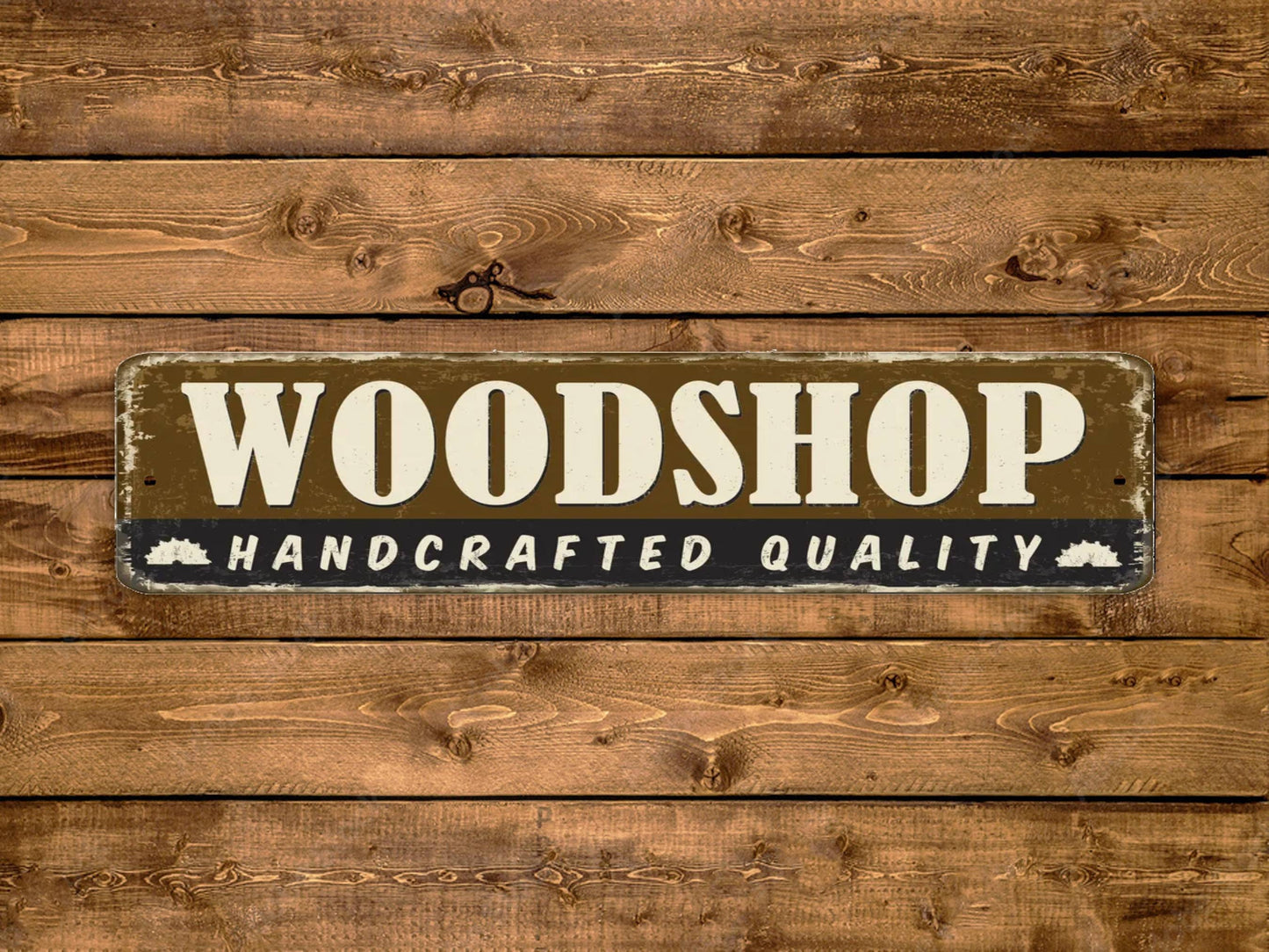 Woodshop Street Sign Handcrafted Quality Vintage Style