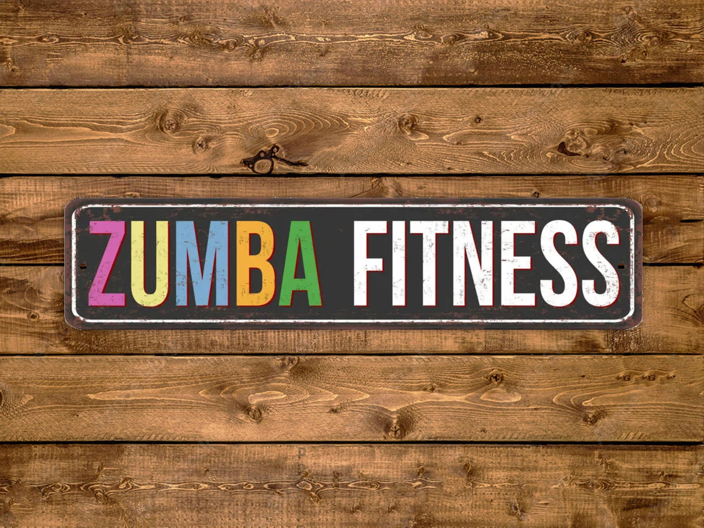 Zumba Fitness Street Sign Gym Workout Yoga Exercise Vintage Style