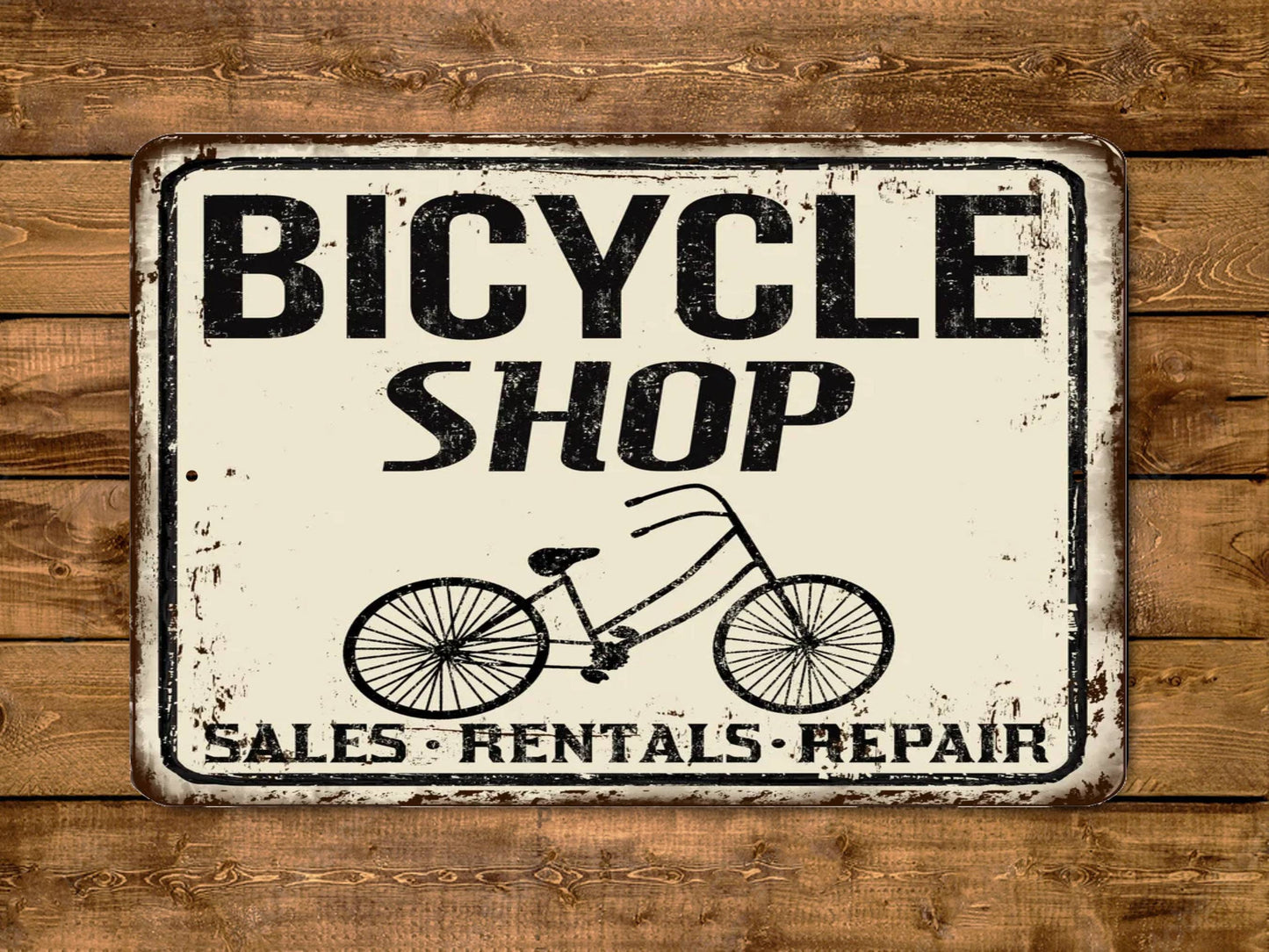 Bicycle Shop Sign Sales Rentals Repairs Vintage Style