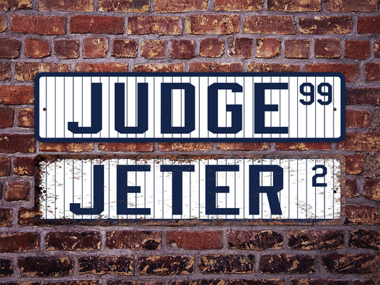 All New York Yankees Players Metal Street Sign Custom Personalized Judge Jeter