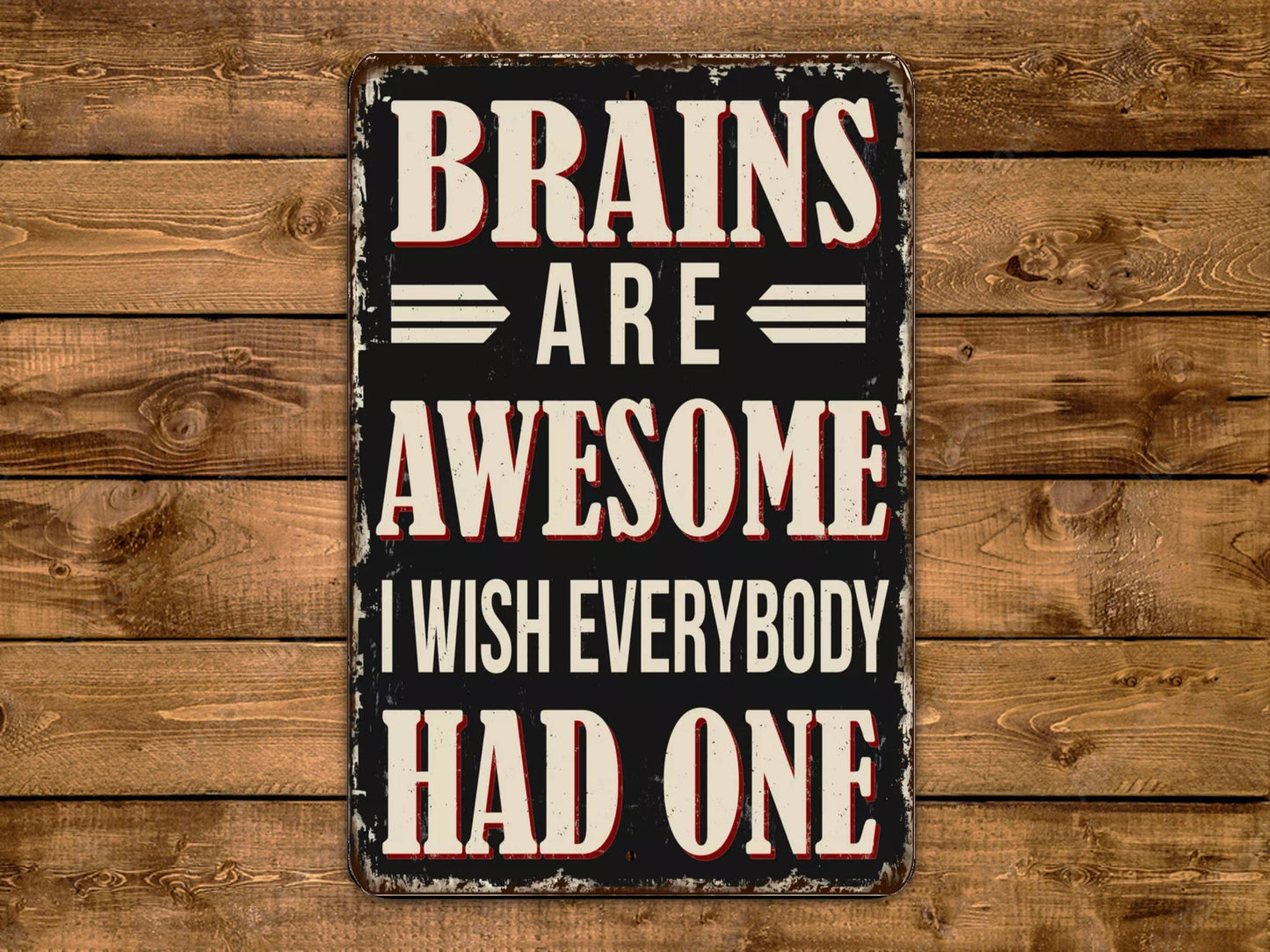 Brains Are Awesome I Wish Everyone Had One Funny Metal Sign